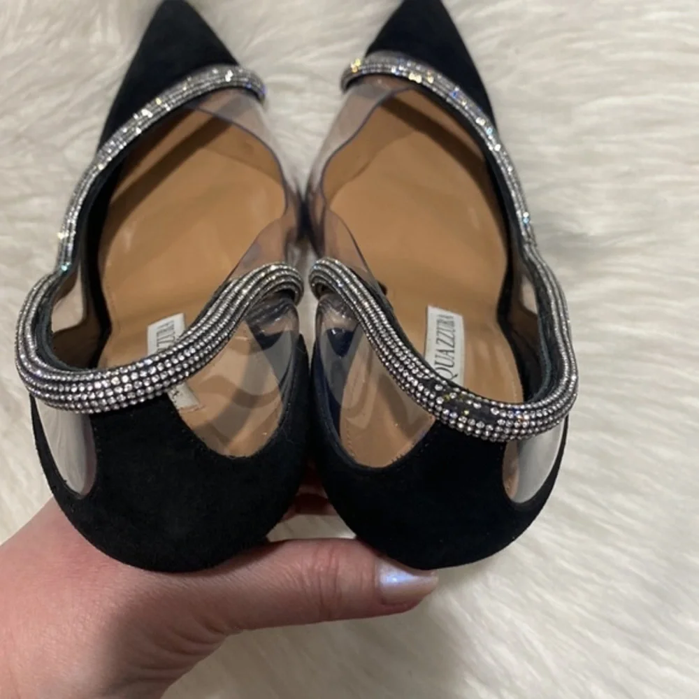Aquazzura Tres Mondaine 105 suede pumps size 38EU‎